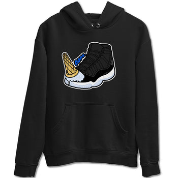 Air Jordan 11 Space shirt to match jordans Dropped Ice Cream sneaker tees AJ11 Black and Varsity Royal SNRT Sneaker Release Tees unisex cotton Black 2 crew neck shirt