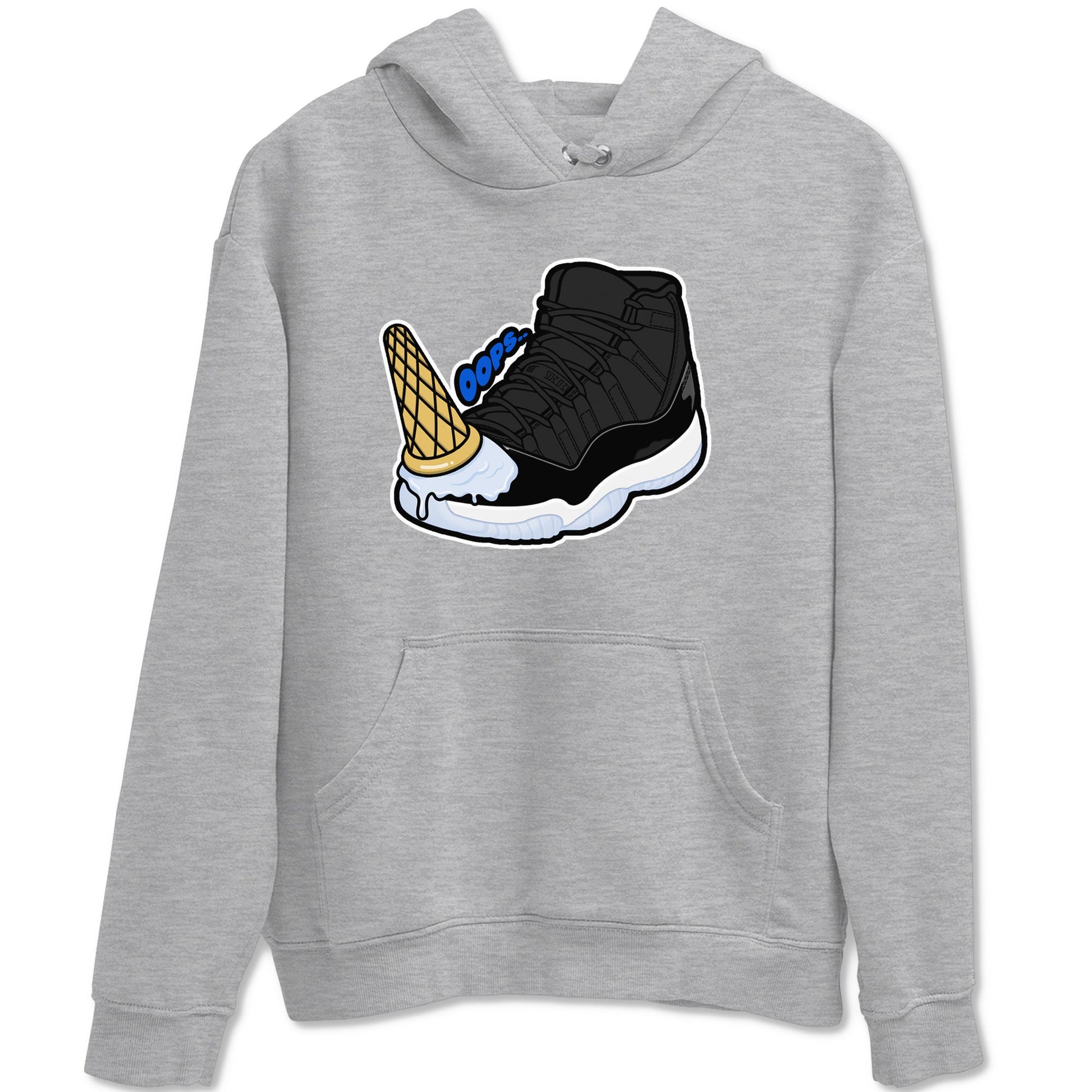 Air Jordan 11 Space shirt to match jordans Dropped Ice Cream sneaker tees AJ11 Black and Varsity Royal SNRT Sneaker Release Tees unisex cotton Heather Grey 2 crew neck shirt