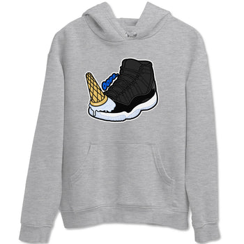 Air Jordan 11 Space shirt to match jordans Dropped Ice Cream sneaker tees AJ11 Black and Varsity Royal SNRT Sneaker Release Tees unisex cotton Heather Grey 2 crew neck shirt