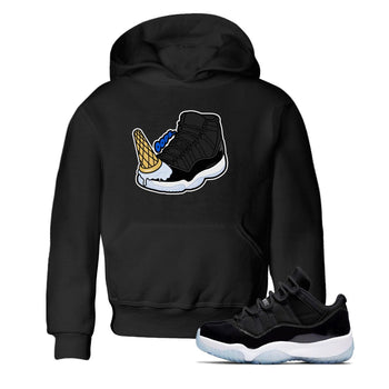 Air Jordan 11 Space shirt to match jordans Dropped Ice Cream sneaker tees AJ11 Black and Varsity Royal SNRT sneaker release tees baby toddler Black 1 cotton Shirt