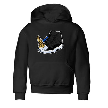 Air Jordan 11 Space shirt to match jordans Dropped Ice Cream sneaker tees AJ11 Black and Varsity Royal SNRT sneaker release tees baby toddler Black 2 cotton Shirt