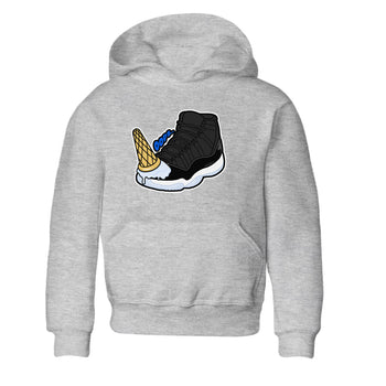 Air Jordan 11 Space shirt to match jordans Dropped Ice Cream sneaker tees AJ11 Black and Varsity Royal SNRT sneaker release tees baby toddler Heather Grey 2 cotton Shirt