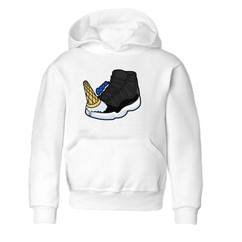 Air Jordan 11 Space shirt to match jordans Dropped Ice Cream sneaker tees AJ11 Black and Varsity Royal SNRT sneaker release tees baby toddler White 2 cotton Shirt