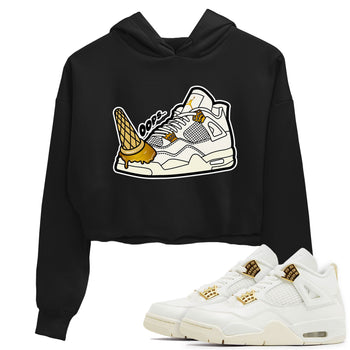4s Sail shirt to match jordans Dropped Ice Cream sneaker tees Air Jordan 4 Sail SNRT Sneaker Release Tees Black 1 crop length shirt
