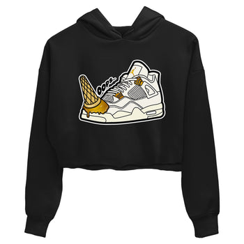 4s Sail shirt to match jordans Dropped Ice Cream sneaker tees Air Jordan 4 Sail SNRT Sneaker Release Tees Black 2 crop length shirt