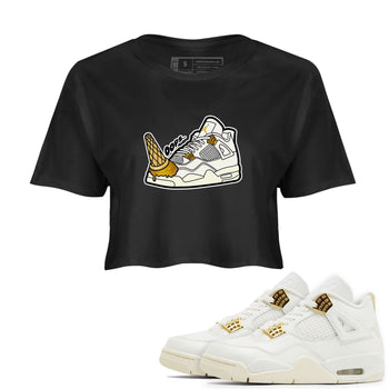 4s Sail shirt to match jordans Dropped Ice Cream sneaker tees Air Jordan 4 Sail SNRT Sneaker Release Tees Black 1 crop length shirt