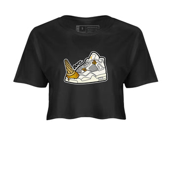 4s Sail shirt to match jordans Dropped Ice Cream sneaker tees Air Jordan 4 Sail SNRT Sneaker Release Tees Black 2 crop length shirt