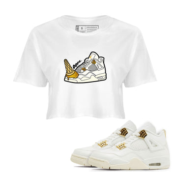 4s Sail shirt to match jordans Dropped Ice Cream sneaker tees Air Jordan 4 Sail SNRT Sneaker Release Tees White 1 crop length shirt