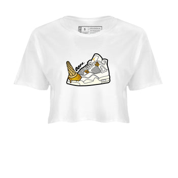 4s Sail shirt to match jordans Dropped Ice Cream sneaker tees Air Jordan 4 Sail SNRT Sneaker Release Tees White 2 crop length shirt