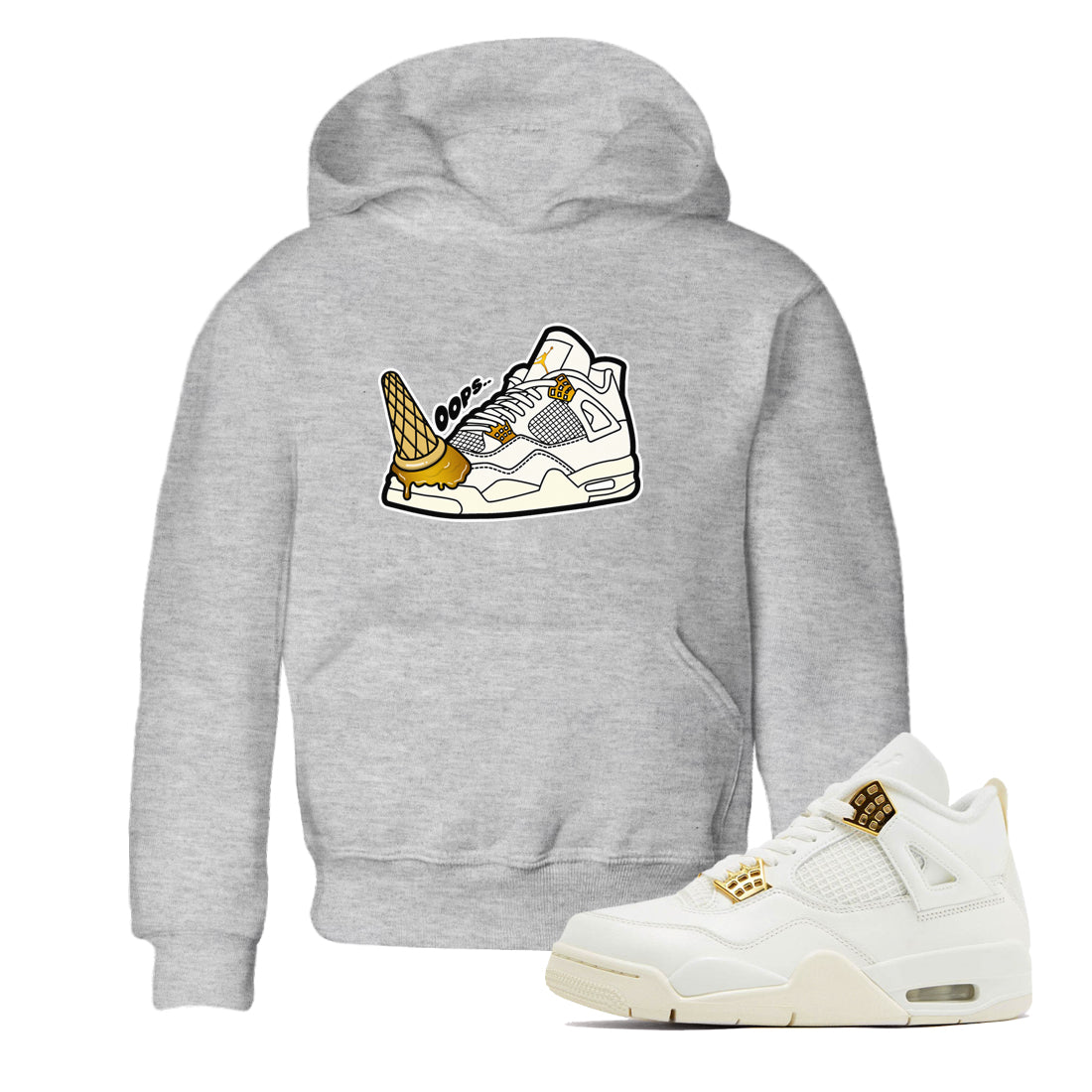 4s Sail shirt to match jordans Dropped Ice Cream sneaker tees Air Jordan 4 Sail SNRT sneaker release tees baby toddler Heather Grey 1 cotton Shirt