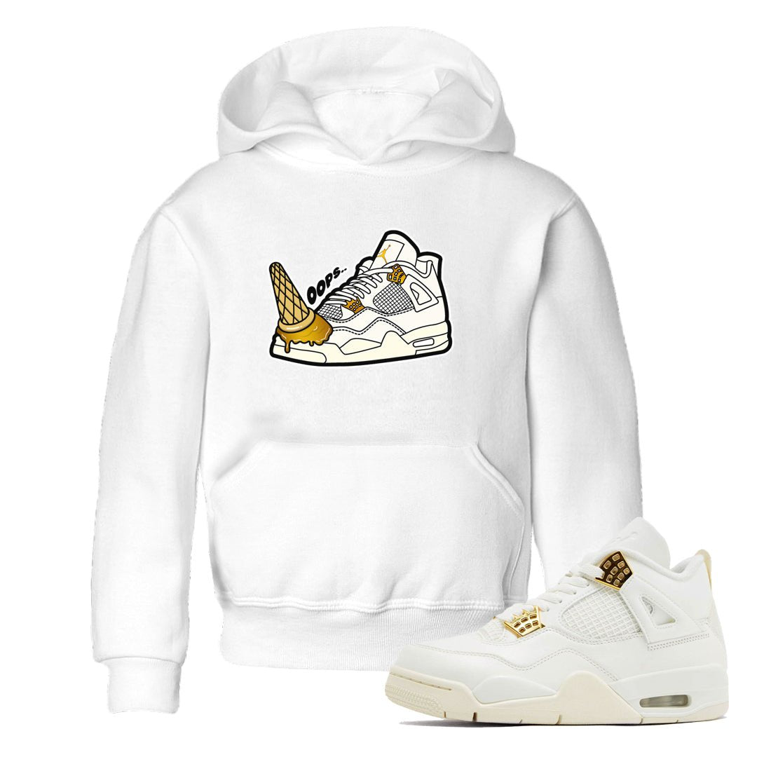 4s Sail shirt to match jordans Dropped Ice Cream sneaker tees Air Jordan 4 Sail SNRT sneaker release tees baby toddler White 1 cotton Shirt
