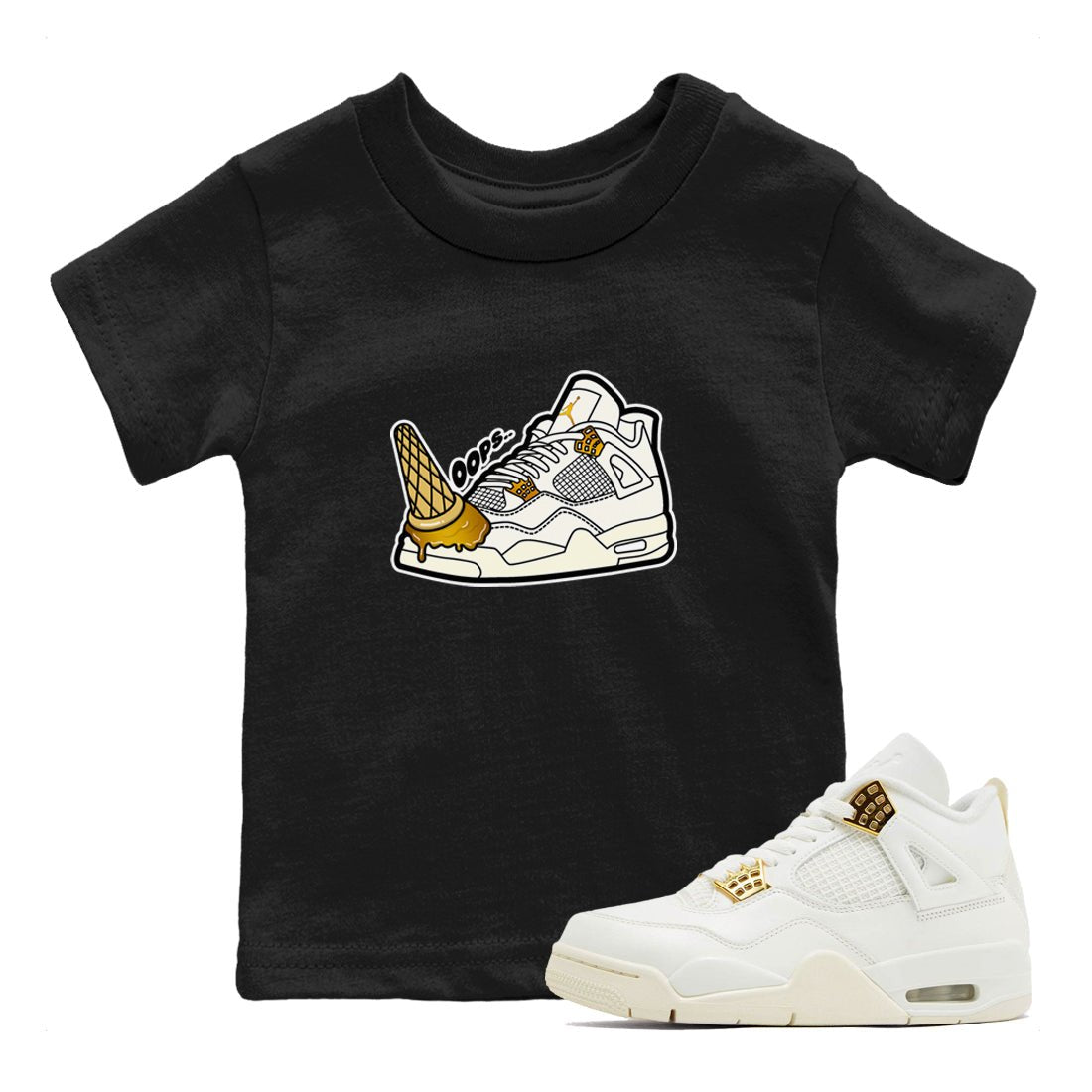 4s Sail shirt to match jordans Dropped Ice Cream sneaker tees Air Jordan 4 Sail SNRT sneaker release tees baby toddler Black 1 cotton Shirt