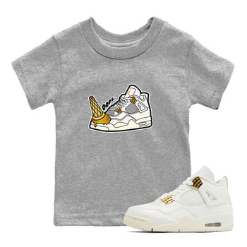 4s Sail shirt to match jordans Dropped Ice Cream sneaker tees Air Jordan 4 Sail SNRT sneaker release tees baby toddler Heather Grey 1 cotton Shirt