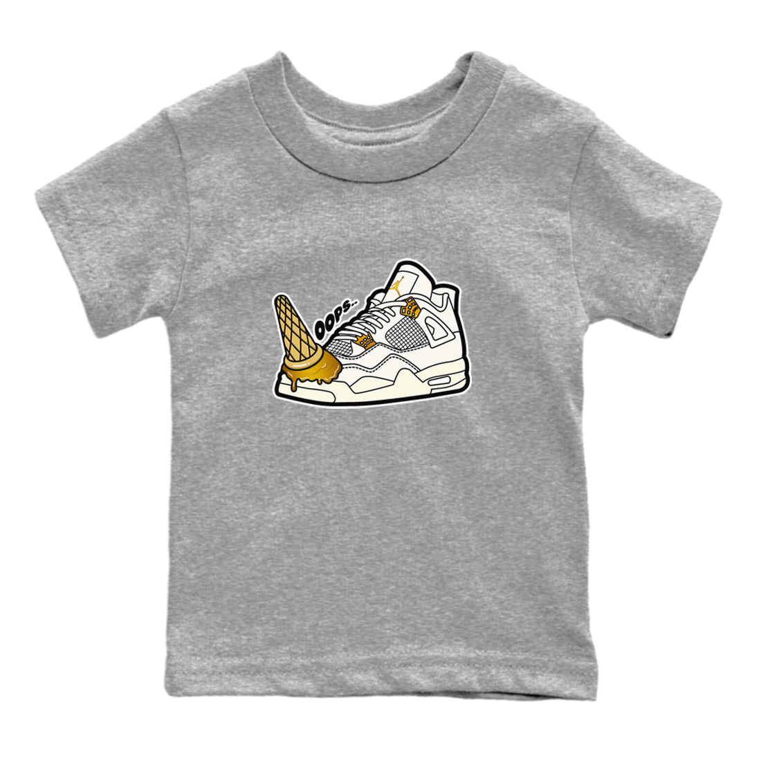 4s Sail shirt to match jordans Dropped Ice Cream sneaker tees Air Jordan 4 Sail SNRT sneaker release tees baby toddler Heather Grey 2 cotton Shirt