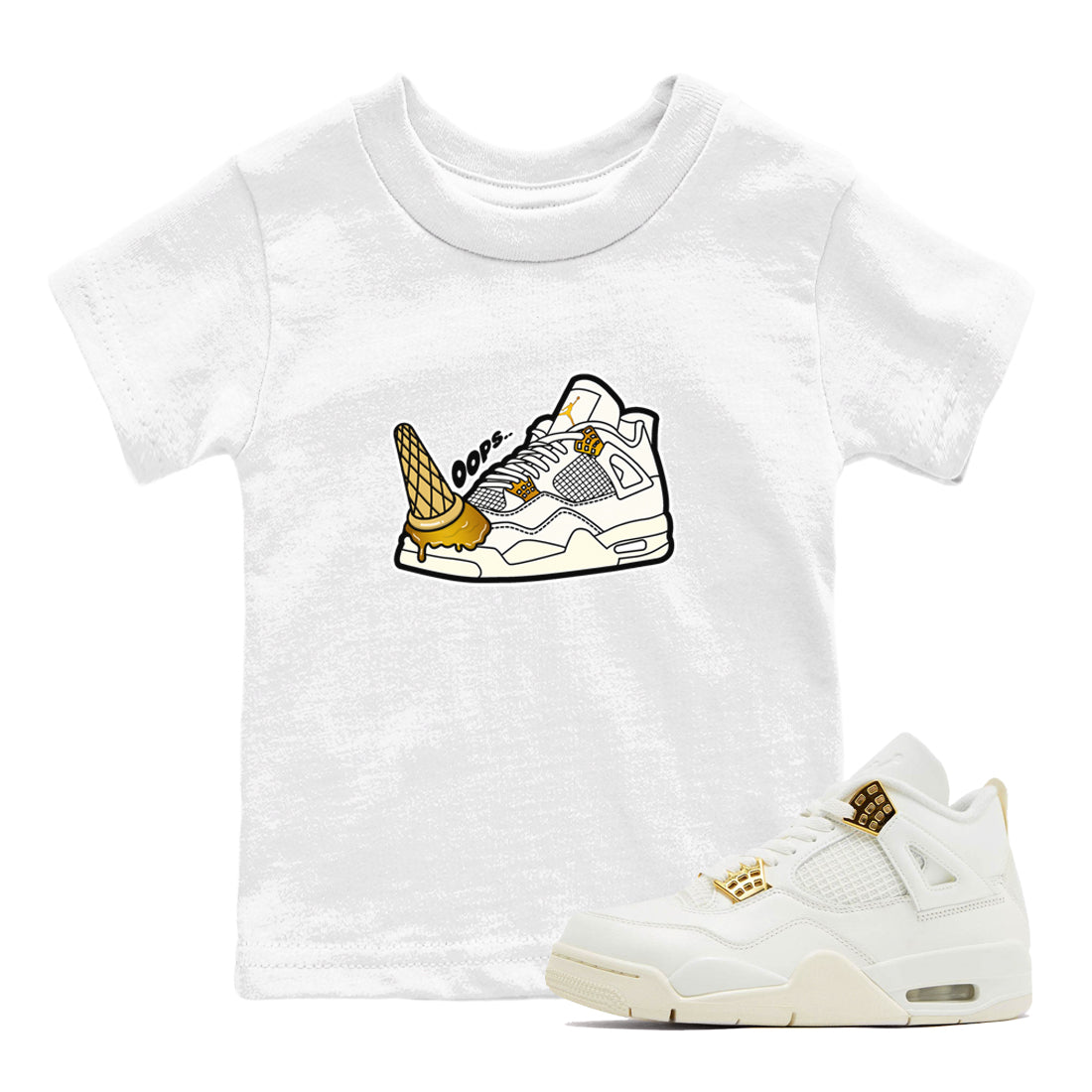 4s Sail shirt to match jordans Dropped Ice Cream sneaker tees Air Jordan 4 Sail SNRT sneaker release tees baby toddler White 1 cotton Shirt