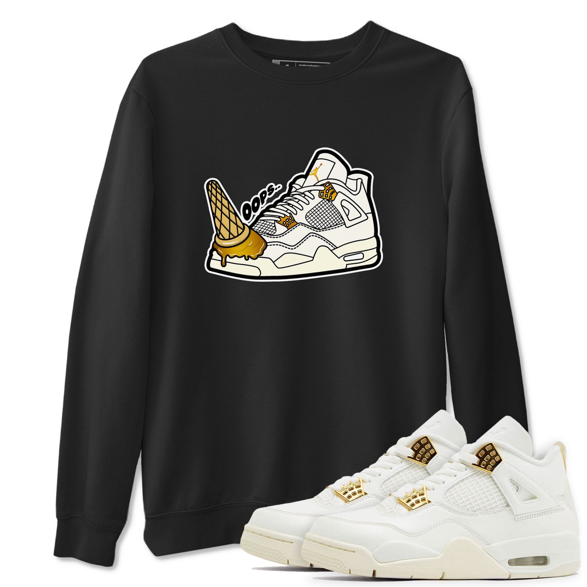 4s Sail shirt to match jordans Dropped Ice Cream sneaker tees Air Jordan 4 Sail SNRT Sneaker Release Tees unisex cotton Black 1 crew neck shirt