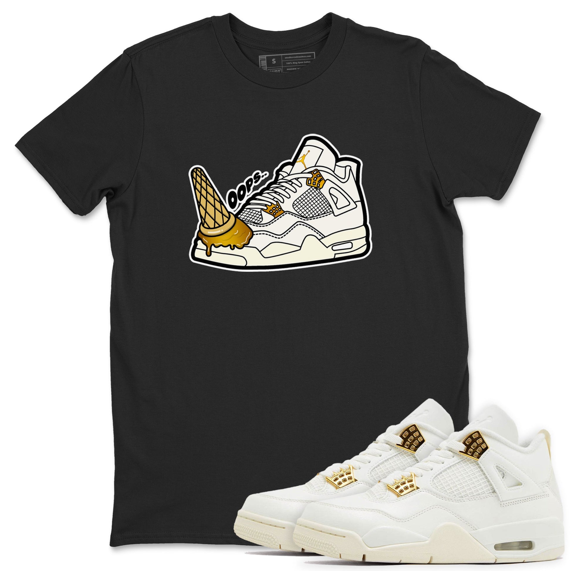 4s Sail shirt to match jordans Dropped Ice Cream sneaker tees Air Jordan 4 Sail SNRT Sneaker Release Tees unisex cotton Black 1 crew neck shirt