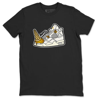 4s Sail shirt to match jordans Dropped Ice Cream sneaker tees Air Jordan 4 Sail SNRT Sneaker Release Tees unisex cotton Black 2 crew neck shirt