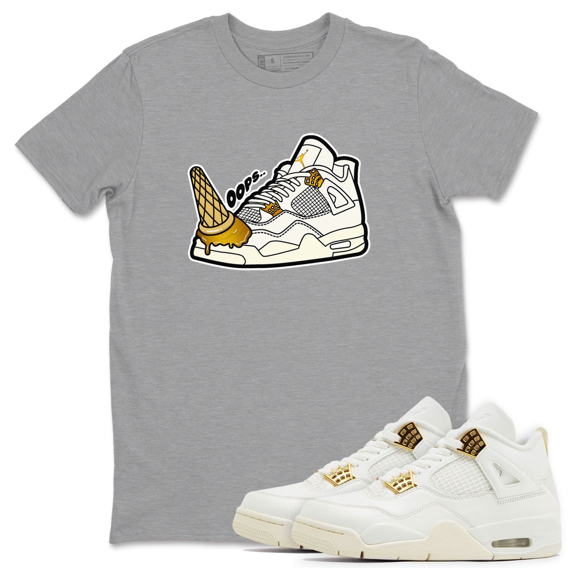 4s Sail shirt to match jordans Dropped Ice Cream sneaker tees Air Jordan 4 Sail SNRT Sneaker Release Tees unisex cotton Heather Grey 1 crew neck shirt