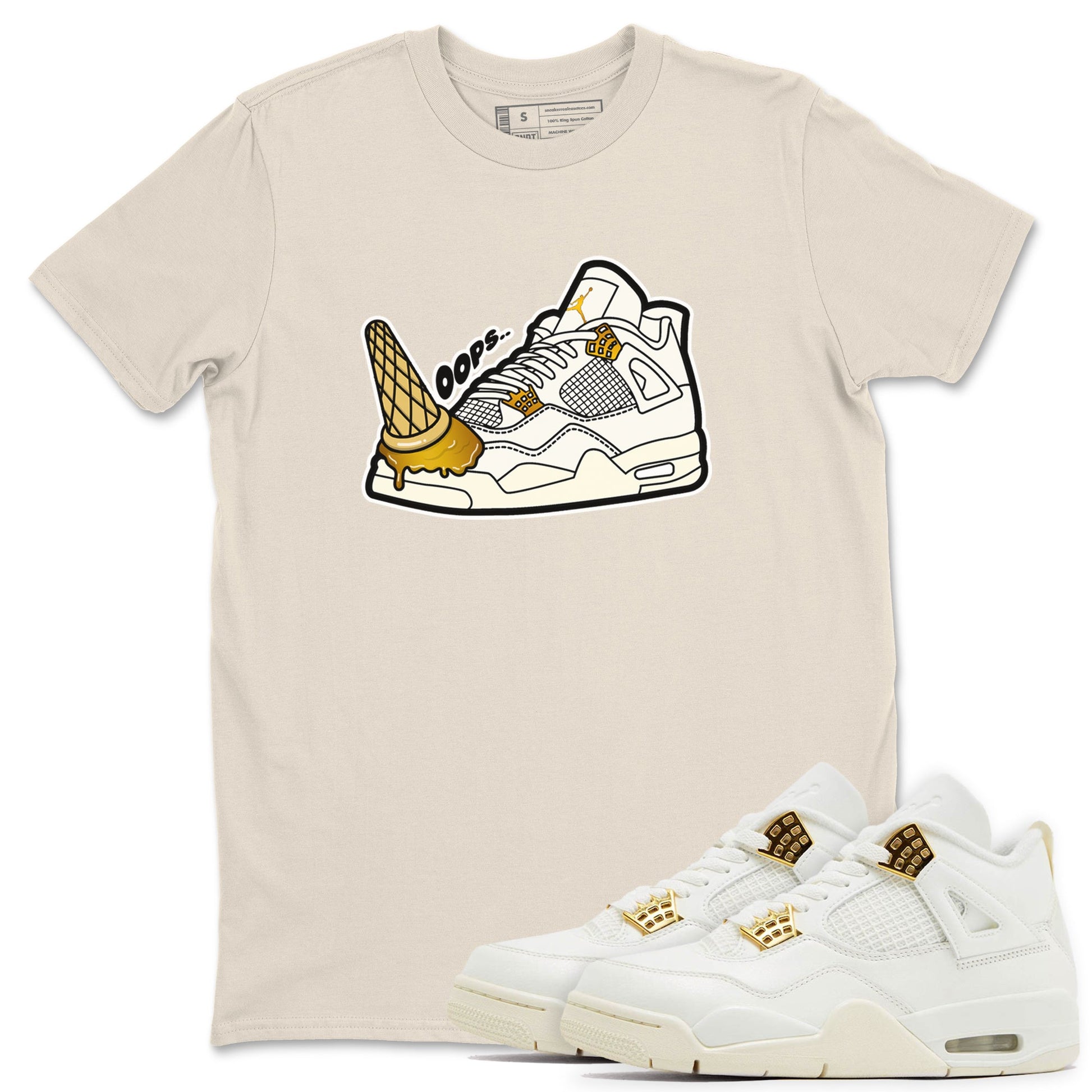 4s Sail shirt to match jordans Dropped Ice Cream sneaker tees Air Jordan 4 Sail SNRT Sneaker Release Tees unisex cotton Natural 1 crew neck shirt