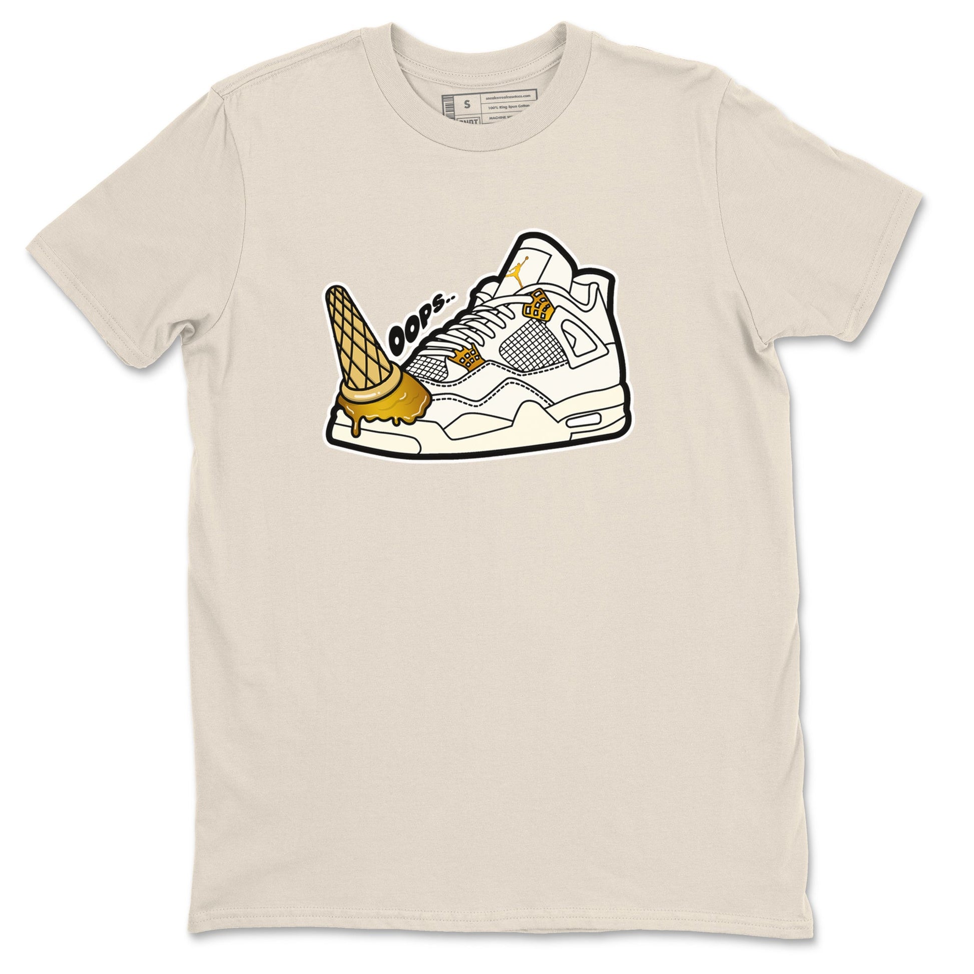 4s Sail shirt to match jordans Dropped Ice Cream sneaker tees Air Jordan 4 Sail SNRT Sneaker Release Tees unisex cotton Natural 2 crew neck shirt