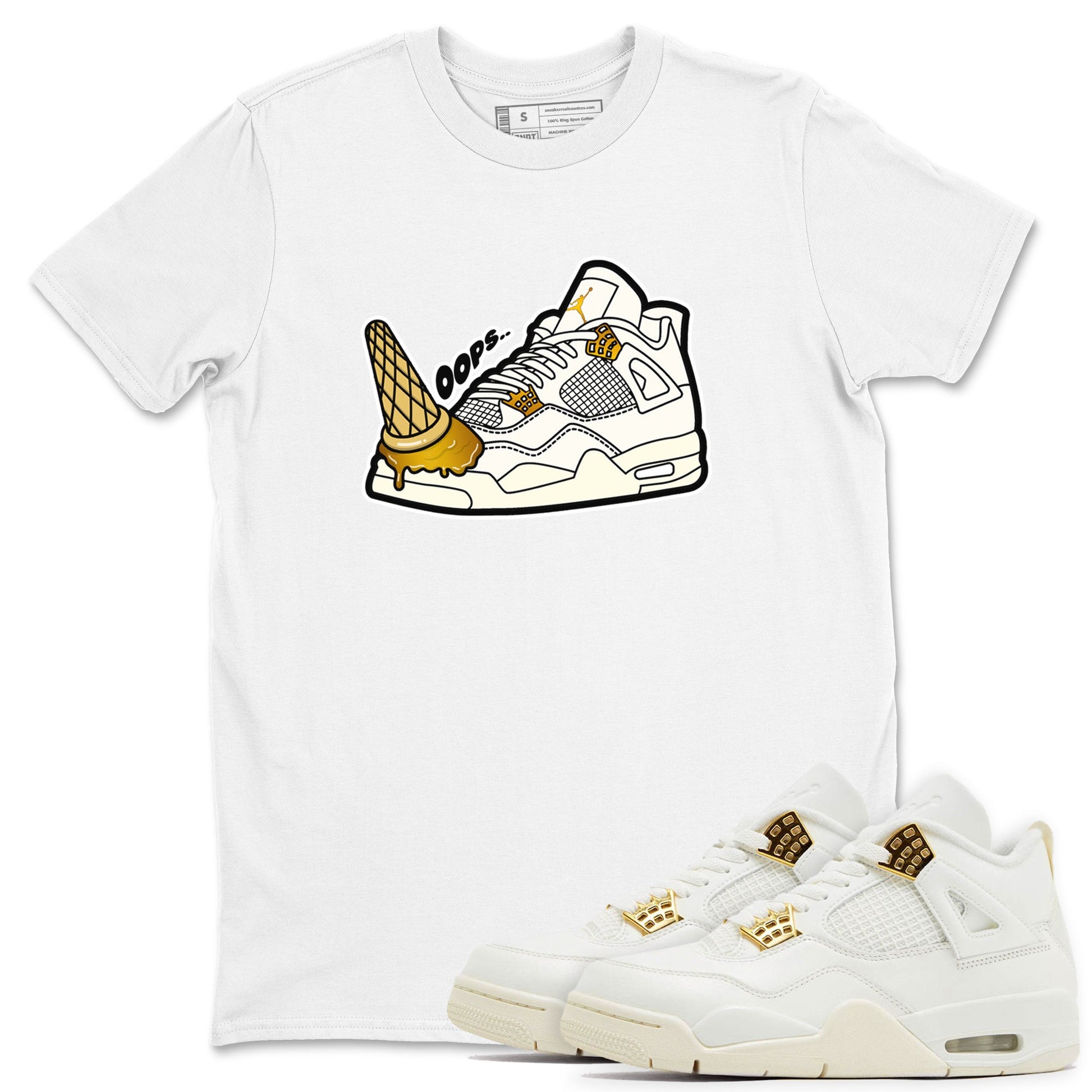 4s Sail shirt to match jordans Dropped Ice Cream sneaker tees Air Jordan 4 Sail SNRT Sneaker Release Tees unisex cotton White 1 crew neck shirt