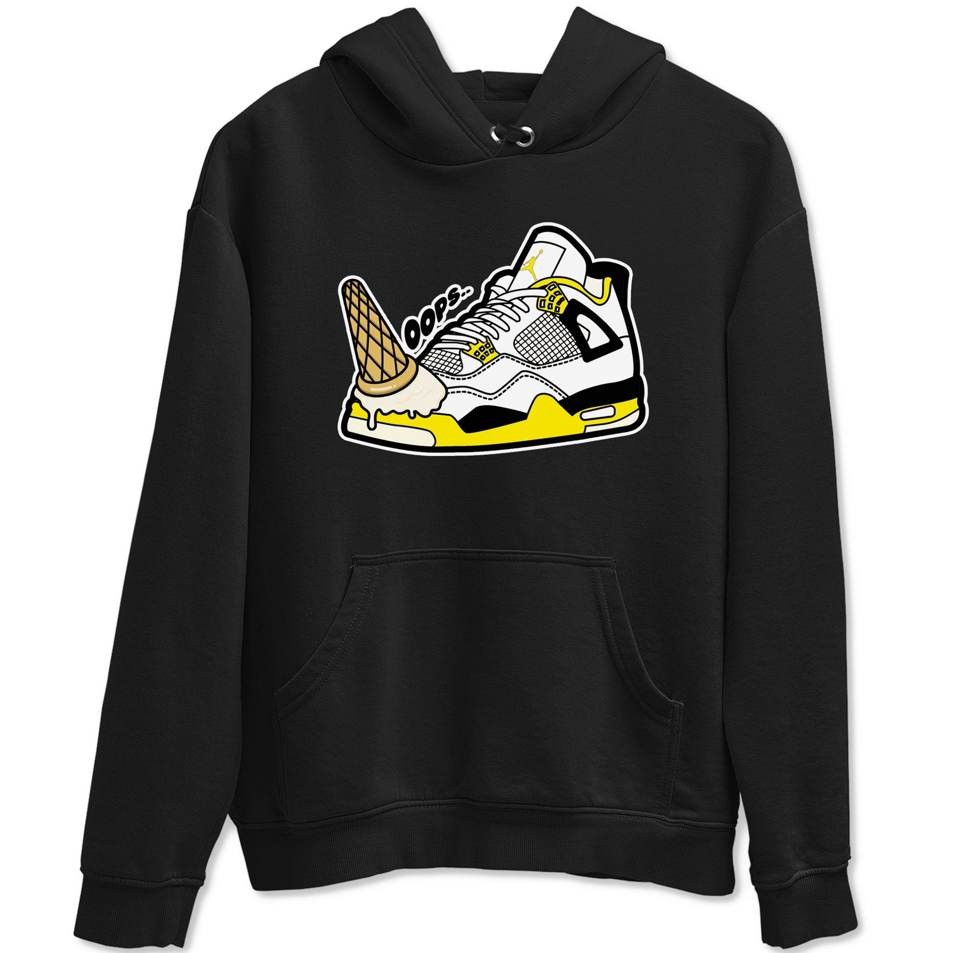 AJ4 Vivid Sulfur shirt to match jordans Dropped Ice Cream sneaker tees Air Jordan 4 Vivid Sulfur SNRT Sneaker Release Tees unisex cotton Black 2 crew neck shirt