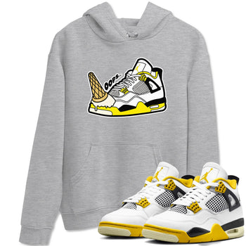AJ4 Vivid Sulfur shirt to match jordans Dropped Ice Cream sneaker tees Air Jordan 4 Vivid Sulfur SNRT Sneaker Release Tees unisex cotton Heather Grey 1 crew neck shirt