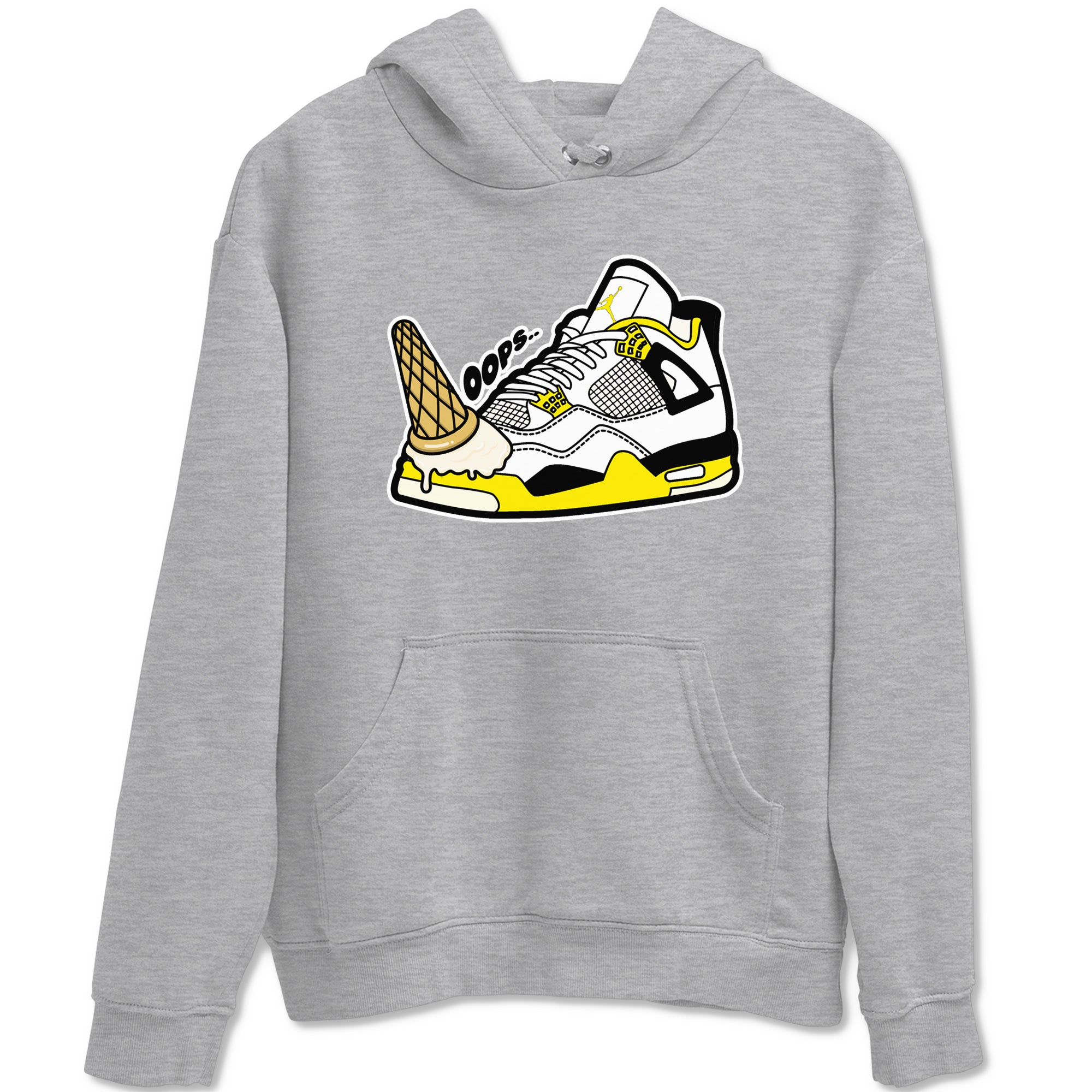 AJ4 Vivid Sulfur shirt to match jordans Dropped Ice Cream sneaker tees Air Jordan 4 Vivid Sulfur SNRT Sneaker Release Tees unisex cotton Heather Grey 2 crew neck shirt