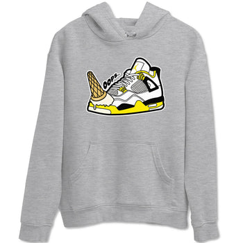 AJ4 Vivid Sulfur shirt to match jordans Dropped Ice Cream sneaker tees Air Jordan 4 Vivid Sulfur SNRT Sneaker Release Tees unisex cotton Heather Grey 2 crew neck shirt