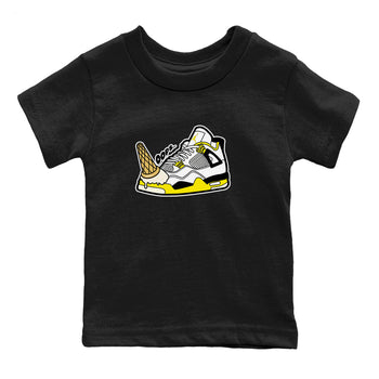 AJ4 Vivid Sulfur shirt to match jordans Dropped Ice Cream sneaker tees Air Jordan 4 Vivid Sulfur SNRT sneaker release tees baby toddler Black 2 cotton Shirt