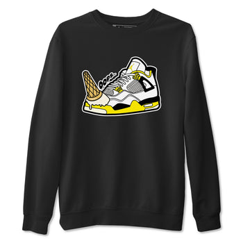 AJ4 Vivid Sulfur shirt to match jordans Dropped Ice Cream sneaker tees Air Jordan 4 Vivid Sulfur SNRT Sneaker Release Tees unisex cotton Black 2 crew neck shirt