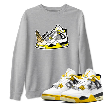 AJ4 Vivid Sulfur shirt to match jordans Dropped Ice Cream sneaker tees Air Jordan 4 Vivid Sulfur SNRT Sneaker Release Tees unisex cotton Heather Grey 1 crew neck shirt