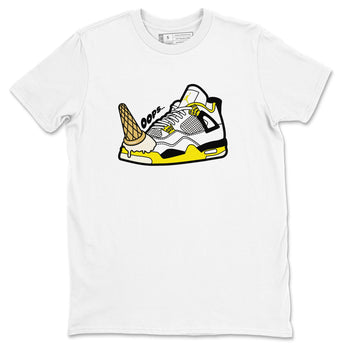 AJ4 Vivid Sulfur shirt to match jordans Dropped Ice Cream sneaker tees Air Jordan 4 Vivid Sulfur SNRT Sneaker Release Tees unisex cotton White 2 crew neck shirt