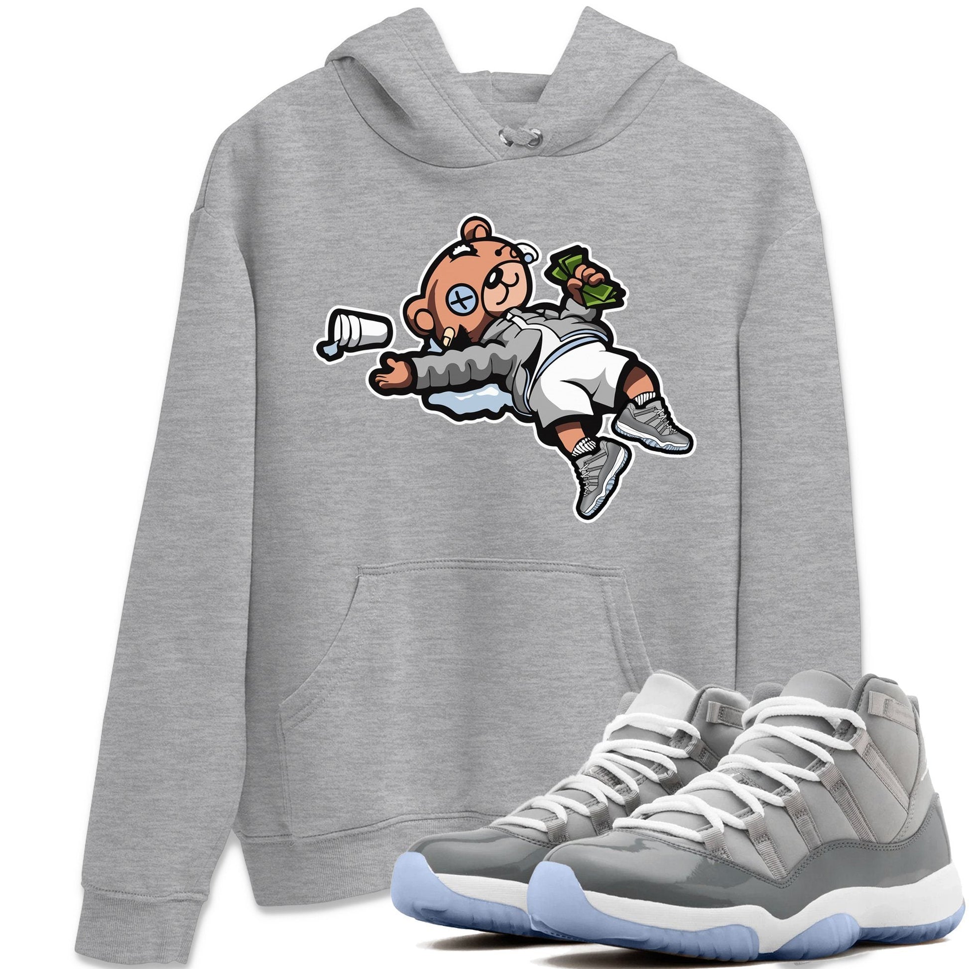 Jordan 11 Cool Grey Sneaker Match Tees Drunk Teddy Bear Sneaker Tees Jordan 11 Cool Grey Sneaker Release Tees Unisex Shirts