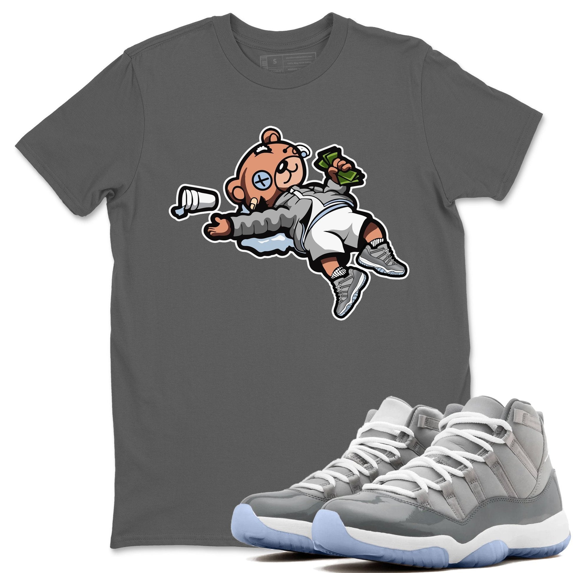 Jordan 11 Cool Grey Sneaker Match Tees Drunk Teddy Bear Sneaker Tees Jordan 11 Cool Grey Sneaker Release Tees Unisex Shirts