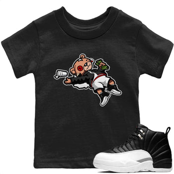 Jordan 12 Playoffs Sneaker Match Tees Drunk Teddy Bear Sneaker Tees Jordan 12 Playoffs Sneaker Release Tees Kids Shirts