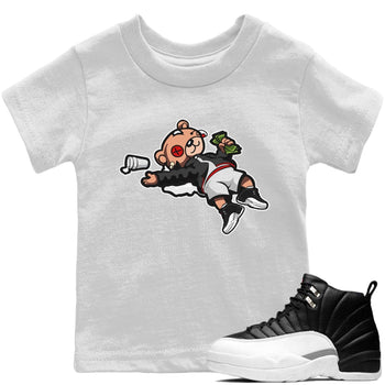 Jordan 12 Playoffs Sneaker Match Tees Drunk Teddy Bear Sneaker Tees Jordan 12 Playoffs Sneaker Release Tees Kids Shirts