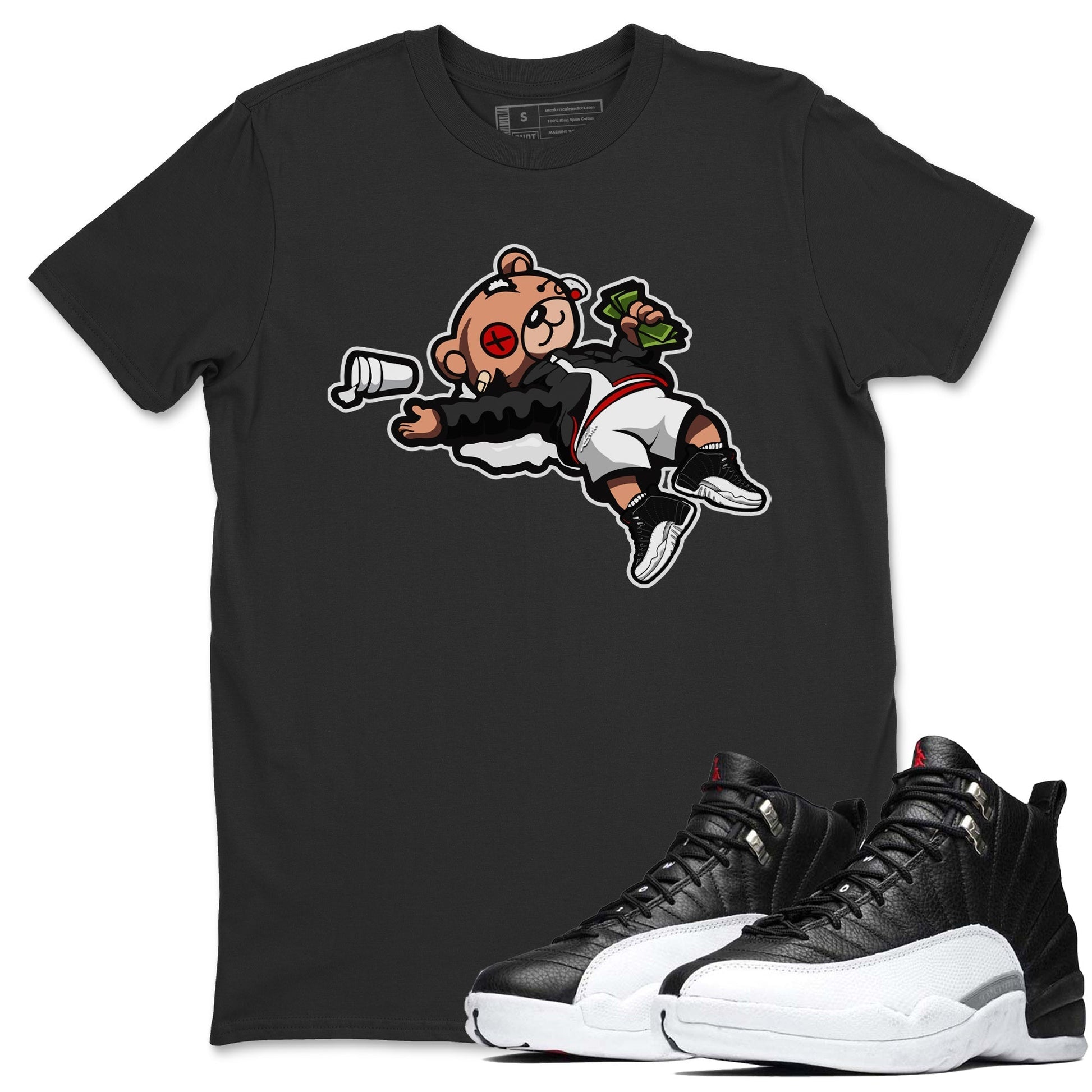 Jordan 12 Playoffs Sneaker Match Tees Drunk Teddy Bear Sneaker Tees Jordan 12 Playoffs Sneaker Release Tees Unisex Shirts