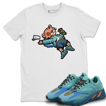 Yeezy 700 Faded Azure Sneaker Match Tees Drunk Teddy Bear Sneaker Tees Yeezy 700 Faded Azure Sneaker Release Tees Unisex Shirts