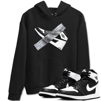 1s Black White shirt to match jordans Duct Tape sneaker tees Air Jordan 1 High OG Black White SNRT Sneaker Release Tees unisex cotton Black 1 crew neck shirt