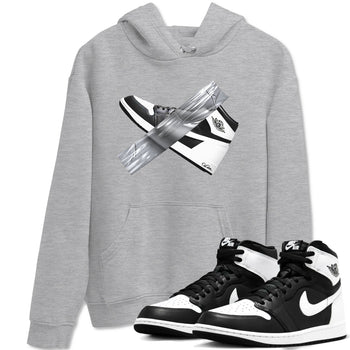 1s Black White shirt to match jordans Duct Tape sneaker tees Air Jordan 1 High OG Black White SNRT Sneaker Release Tees unisex cotton Heather Grey 1 crew neck shirt