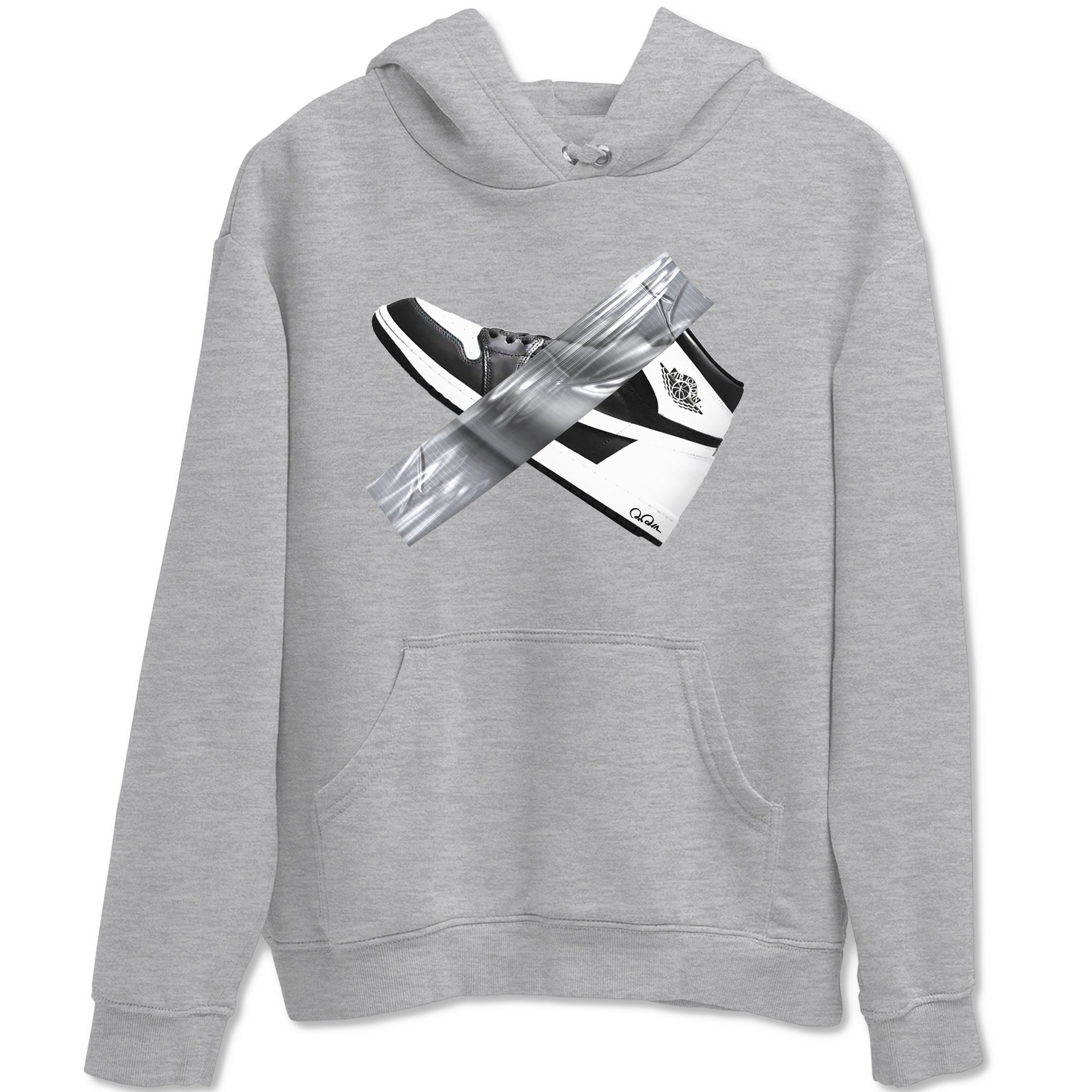 1s Black White shirt to match jordans Duct Tape sneaker tees Air Jordan 1 High OG Black White SNRT Sneaker Release Tees unisex cotton Heather Grey 2 crew neck shirt