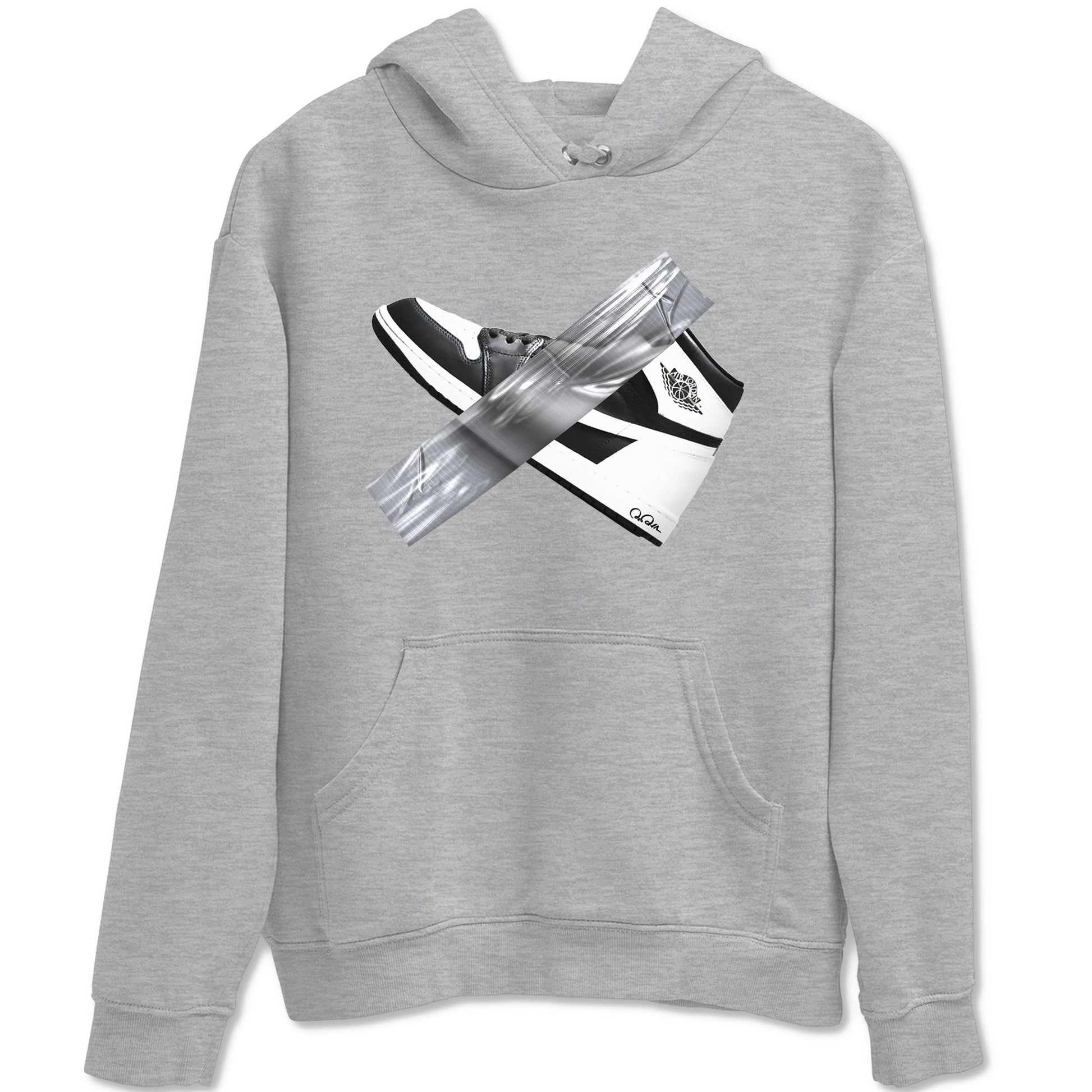 1s Black White shirt to match jordans Duct Tape sneaker tees Air Jordan 1 High OG Black White SNRT Sneaker Release Tees unisex cotton Heather Grey 2 crew neck shirt
