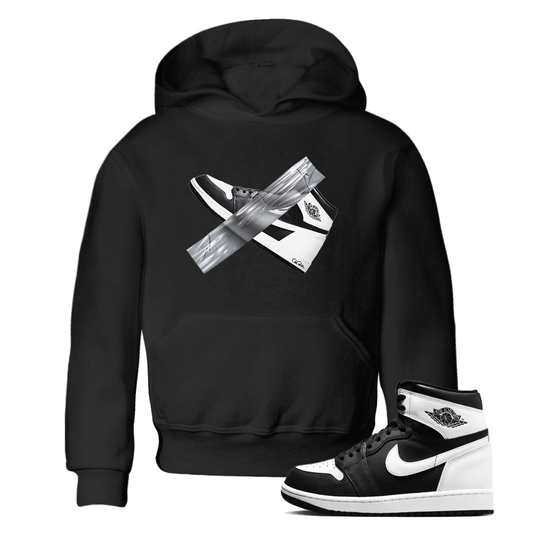 1s Black White shirt to match jordans Duct Tape sneaker tees Air Jordan 1 High OG Black White SNRT sneaker release tees baby toddler Black 1 cotton Shirt