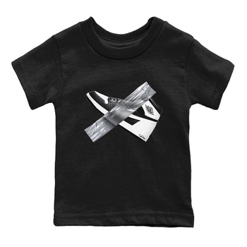 1s Black White shirt to match jordans Duct Tape sneaker tees Air Jordan 1 High OG Black White SNRT sneaker release tees baby toddler Black 2 cotton Shirt
