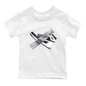 1s Black White shirt to match jordans Duct Tape sneaker tees Air Jordan 1 High OG Black White SNRT sneaker release tees baby toddler White 2 cotton Shirt