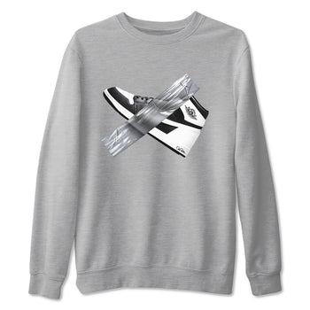 1s Black White shirt to match jordans Duct Tape sneaker tees Air Jordan 1 High OG Black White SNRT Sneaker Release Tees unisex cotton Heather Grey 2 crew neck shirt