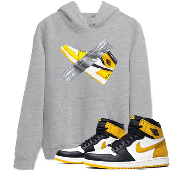 Air Jordan 1 Yellow Ochre shirt to match jordans Duct Tape sneaker tees AJ1 Yellow Ochre SNRT Sneaker Release Tees unisex cotton Heather Grey 1 crew neck shirt