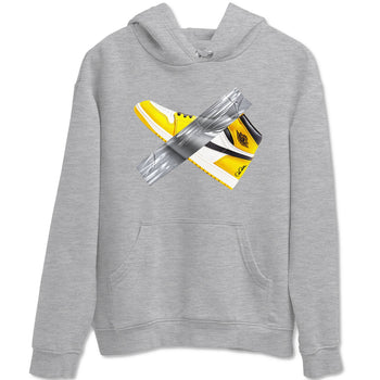 Air Jordan 1 Yellow Ochre shirt to match jordans Duct Tape sneaker tees AJ1 Yellow Ochre SNRT Sneaker Release Tees unisex cotton Heather Grey 2 crew neck shirt